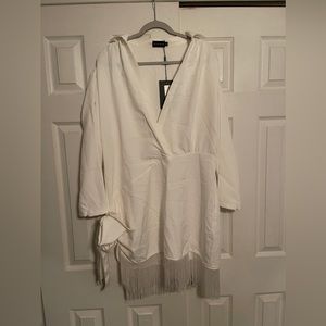 NWT Pretty Little Thing White Fringe Dress